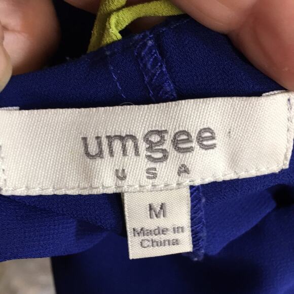 Umgee USA Top Womens Medium Strappy Racerback‎ Blue & Green Flowy Beach Vacation - Picture 10 of 11